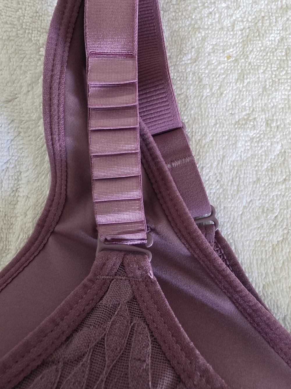 Front-Zip Lace Lift Bra - Dusty Mauve - Picture 3 of 4